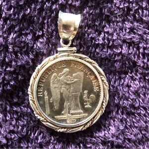 Vintage French coin pendant (replica)